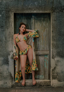 Lazarusswimwear BOTTOM BOTTOM FLORES AMARILLAS CON ROJO